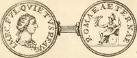 An illustration from Numismata imperatorum romanorum praestantiora a Julio Caesare ad Postumum usque per Joannem Vaillant (1743)