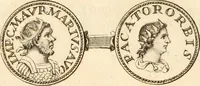 An illustration from Numismata imperatorum romanorum praestantiora a Julio Caesare ad Postumum usque per Joannem Vaillant (1743)