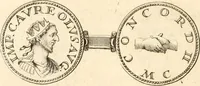 An illustration from Numismata imperatorum romanorum praestantiora a Julio Caesare ad Postumum usque per Joannem Vaillant (1743)