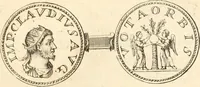 An illustration from Numismata imperatorum romanorum praestantiora a Julio Caesare ad Postumum usque per Joannem Vaillant (1743)