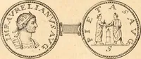 An illustration from Numismata imperatorum romanorum praestantiora a Julio Caesare ad Postumum usque per Joannem Vaillant (1743)