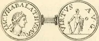 An illustration from Numismata imperatorum romanorum praestantiora a Julio Caesare ad Postumum usque per Joannem Vaillant (1743)