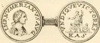An illustration from Numismata imperatorum romanorum praestantiora a Julio Caesare ad Postumum usque per Joannem Vaillant (1743)