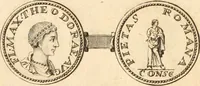 An illustration from Numismata imperatorum romanorum praestantiora a Julio Caesare ad Postumum usque per Joannem Vaillant (1743)