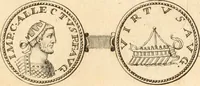 An illustration from Numismata imperatorum romanorum praestantiora a Julio Caesare ad Postumum usque per Joannem Vaillant (1743)