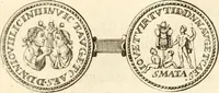 An illustration from Numismata imperatorum romanorum praestantiora a Julio Caesare ad Postumum usque per Joannem Vaillant (1743)