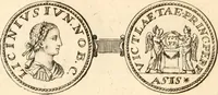 An illustration from Numismata imperatorum romanorum praestantiora a Julio Caesare ad Postumum usque per Joannem Vaillant (1743)