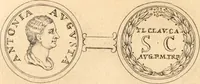 An illustration from Numismata imperatorum romanorum praestantiora a Julio Caesare ad Postumum usque per Joannem Vaillant (1743)