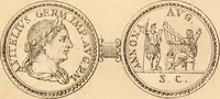 An illustration from Numismata imperatorum romanorum praestantiora a Julio Caesare ad Postumum usque per Joannem Vaillant (1743)