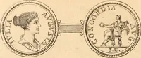 An illustration from Numismata imperatorum romanorum praestantiora a Julio Caesare ad Postumum usque per Joannem Vaillant (1743)