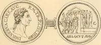 An illustration from Numismata imperatorum romanorum praestantiora a Julio Caesare ad Postumum usque per Joannem Vaillant (1743)