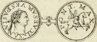 An illustration from Numismata imperatorum romanorum praestantiora a Julio Caesare ad Postumum usque per Joannem Vaillant (1743)