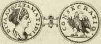 An illustration from Numismata imperatorum romanorum praestantiora a Julio Caesare ad Postumum usque per Joannem Vaillant (1743)