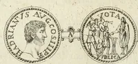 An illustration from Numismata imperatorum romanorum praestantiora a Julio Caesare ad Postumum usque per Joannem Vaillant (1743)
