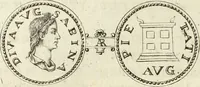 An illustration from Numismata imperatorum romanorum praestantiora a Julio Caesare ad Postumum usque per Joannem Vaillant (1743)
