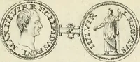 An illustration from Numismata imperatorum romanorum praestantiora a Julio Caesare ad Postumum usque per Joannem Vaillant (1743)