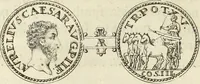 An illustration from Numismata imperatorum romanorum praestantiora a Julio Caesare ad Postumum usque per Joannem Vaillant (1743)