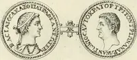 An illustration from Numismata imperatorum romanorum praestantiora a Julio Caesare ad Postumum usque per Joannem Vaillant (1743)