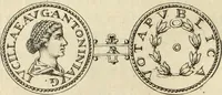 An illustration from Numismata imperatorum romanorum praestantiora a Julio Caesare ad Postumum usque per Joannem Vaillant (1743)