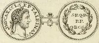An illustration from Numismata imperatorum romanorum praestantiora a Julio Caesare ad Postumum usque per Joannem Vaillant (1743)