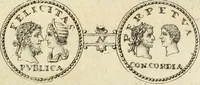 An illustration from Numismata imperatorum romanorum praestantiora a Julio Caesare ad Postumum usque per Joannem Vaillant (1743)
