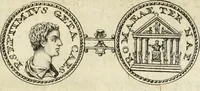 An illustration from Numismata imperatorum romanorum praestantiora a Julio Caesare ad Postumum usque per Joannem Vaillant (1743)