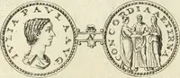 An illustration from Numismata imperatorum romanorum praestantiora a Julio Caesare ad Postumum usque per Joannem Vaillant (1743)