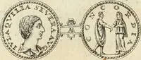 An illustration from Numismata imperatorum romanorum praestantiora a Julio Caesare ad Postumum usque per Joannem Vaillant (1743)