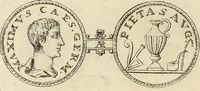 An illustration from Numismata imperatorum romanorum praestantiora a Julio Caesare ad Postumum usque per Joannem Vaillant (1743)