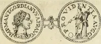 An illustration from Numismata imperatorum romanorum praestantiora a Julio Caesare ad Postumum usque per Joannem Vaillant (1743)