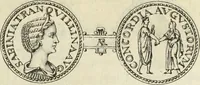 An illustration from Numismata imperatorum romanorum praestantiora a Julio Caesare ad Postumum usque per Joannem Vaillant (1743)