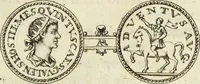 An illustration from Numismata imperatorum romanorum praestantiora a Julio Caesare ad Postumum usque per Joannem Vaillant (1743)