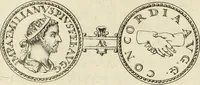 An illustration from Numismata imperatorum romanorum praestantiora a Julio Caesare ad Postumum usque per Joannem Vaillant (1743)