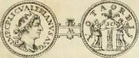 An illustration from Numismata imperatorum romanorum praestantiora a Julio Caesare ad Postumum usque per Joannem Vaillant (1743)