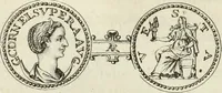 An illustration from Numismata imperatorum romanorum praestantiora a Julio Caesare ad Postumum usque per Joannem Vaillant (1743)