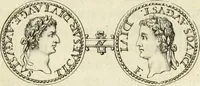 An illustration from Numismata imperatorum romanorum praestantiora a Julio Caesare ad Postumum usque per Joannem Vaillant (1743)