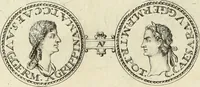 An illustration from Numismata imperatorum romanorum praestantiora a Julio Caesare ad Postumum usque per Joannem Vaillant (1743)