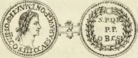 An illustration from Numismata imperatorum romanorum praestantiora a Julio Caesare ad Postumum usque per Joannem Vaillant (1743)