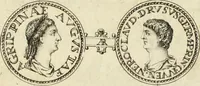 An illustration from Numismata imperatorum romanorum praestantiora a Julio Caesare ad Postumum usque per Joannem Vaillant (1743)