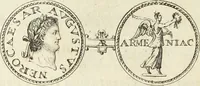 An illustration from Numismata imperatorum romanorum praestantiora a Julio Caesare ad Postumum usque per Joannem Vaillant (1743)