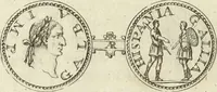 An illustration from Numismata imperatorum romanorum praestantiora a Julio Caesare ad Postumum usque per Joannem Vaillant (1743)