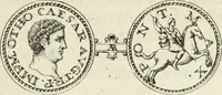 An illustration from Numismata imperatorum romanorum praestantiora a Julio Caesare ad Postumum usque per Joannem Vaillant (1743)