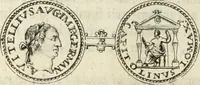 An illustration from Numismata imperatorum romanorum praestantiora a Julio Caesare ad Postumum usque per Joannem Vaillant (1743)