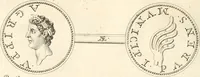 An illustration from Numismata imperatorum romanorum praestantiora a Julio Caesare ad Postumum usque per Joannem Vaillant (1743)