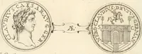 An illustration from Numismata imperatorum romanorum praestantiora a Julio Caesare ad Postumum usque per Joannem Vaillant (1743)