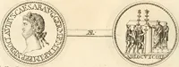 An illustration from Numismata imperatorum romanorum praestantiora a Julio Caesare ad Postumum usque per Joannem Vaillant (1743)