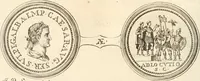 An illustration from Numismata imperatorum romanorum praestantiora a Julio Caesare ad Postumum usque per Joannem Vaillant (1743)