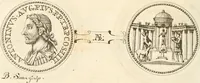 An illustration from Numismata imperatorum romanorum praestantiora a Julio Caesare ad Postumum usque per Joannem Vaillant (1743)
