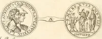 An illustration from Numismata imperatorum romanorum praestantiora a Julio Caesare ad Postumum usque per Joannem Vaillant (1743)