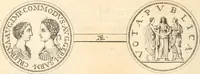An illustration from Numismata imperatorum romanorum praestantiora a Julio Caesare ad Postumum usque per Joannem Vaillant (1743)